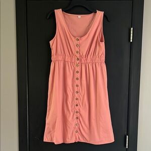 Source Unknown Orange Sleeveless Midi Sundress